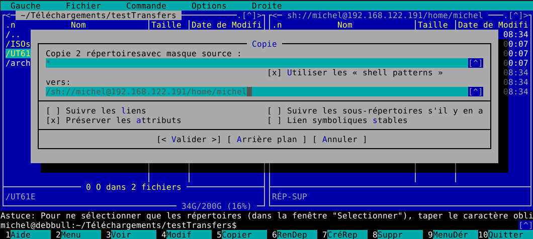 Confirmer les choix